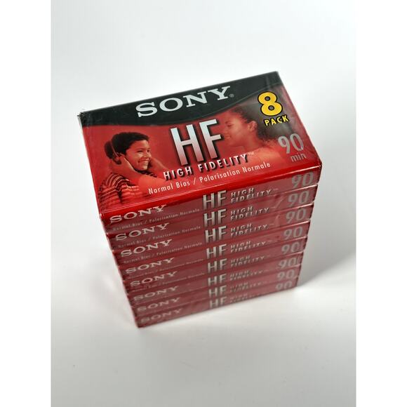 Sony High Fidelity 90-Min Cassette Tapes 8-Pack Brand New Sealed Blank Audio - Picture 3 of 4
